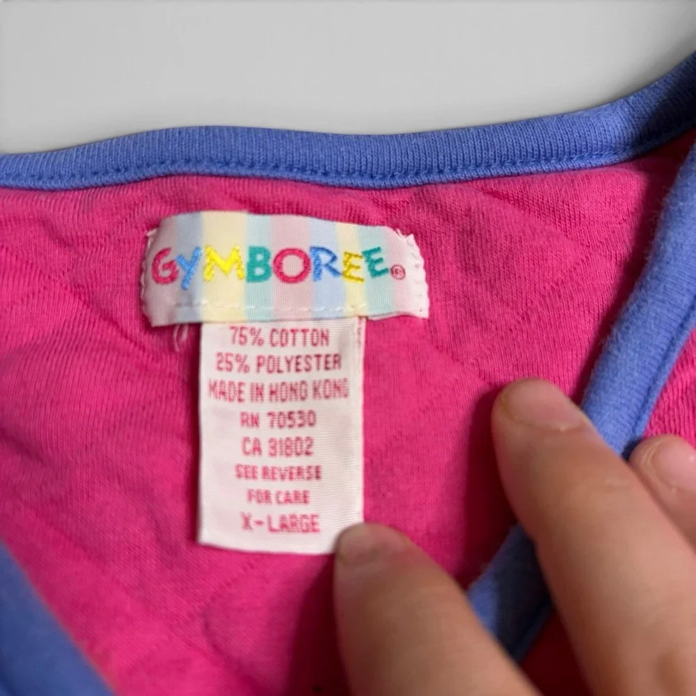 Vintage Gymboree Girls XL Colorblock Quilted Vest Snap Pink Rainbow Tag Retro